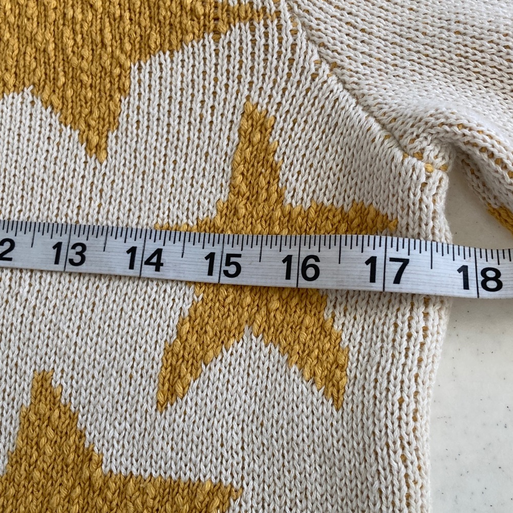Marled Cream Sweater with Gold Stars - Picture 4 of 5